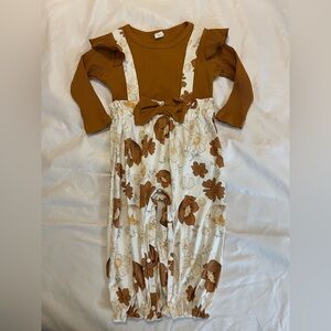 SHEIN Brown Ribbed Long Jumpsuit